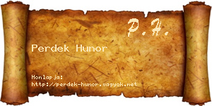 Perdek Hunor névjegykártya